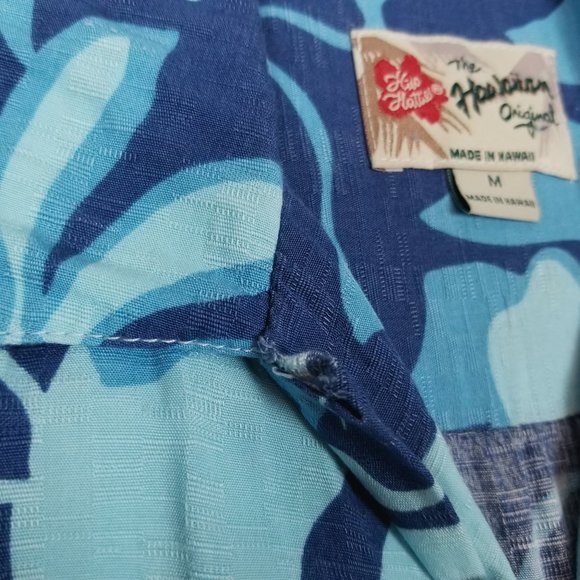Hilo Hattie Hawaiian Short Sleeve Shirt Blue Sz Medium - Picture 9 of 9